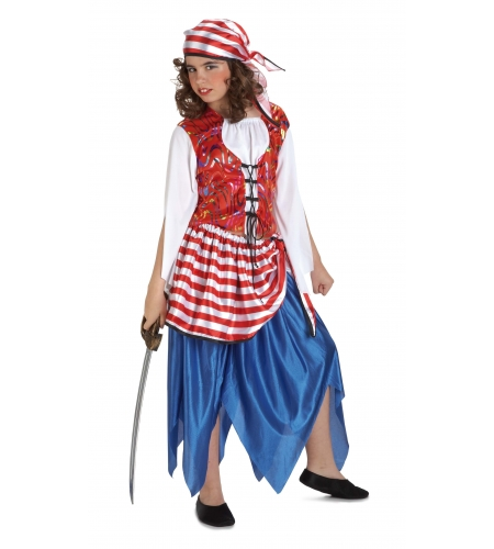 DISFRAZ BUCANERA PIRATA ROJA INFANTIL 3 DISFRAZ BUCANERA PIRATA ROJA INFANTIL