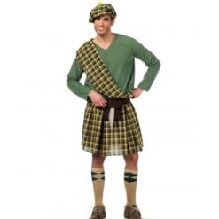 DISFRAZ ESCOCÉS VERDE ADULTO