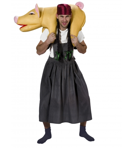 DISFRAZ GRANJERA CON CERDO 3 DISFRAZ GRANJERA CON CERDO