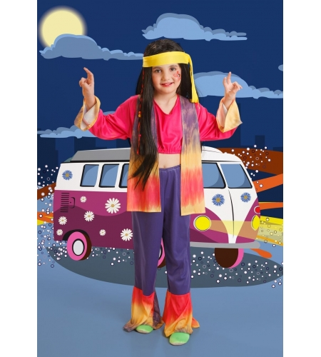 DISFRAZ HIPPIE CHICA INFANTIL 3 DISFRAZ HIPPIE CHICA INFANTIL
