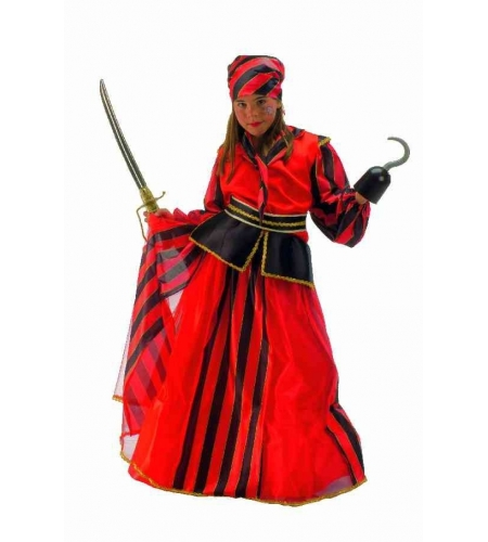 DISFRAZ PIRATA RAYAS ROJAS NIÑA 3 DISFRAZ PIRATA RAYAS ROJAS NIÑA
