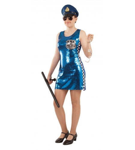 DISFRAZ POLICÍA MUJER LENTEJUELAS 3 DISFRAZ POLICÍA MUJER LENTEJUELAS