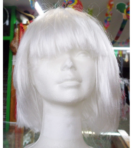 PELUCA MEDIA MELENA COLOR BLANCO 3 PELUCA MEDIA MELENA COLOR BLANCO